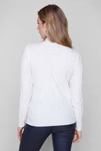 Mock Neck Wave Knit Sweater