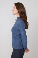 Mock Neck Wave Knit Sweater