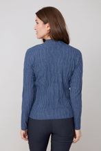 Mock Neck Wave Knit Sweater