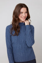 Mock Neck Wave Knit Sweater