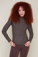 Mock Neck Wave Knit Sweater