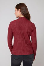 Mock Neck Wave Knit Sweater