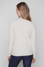 Mock Neck Wave Knit Sweater