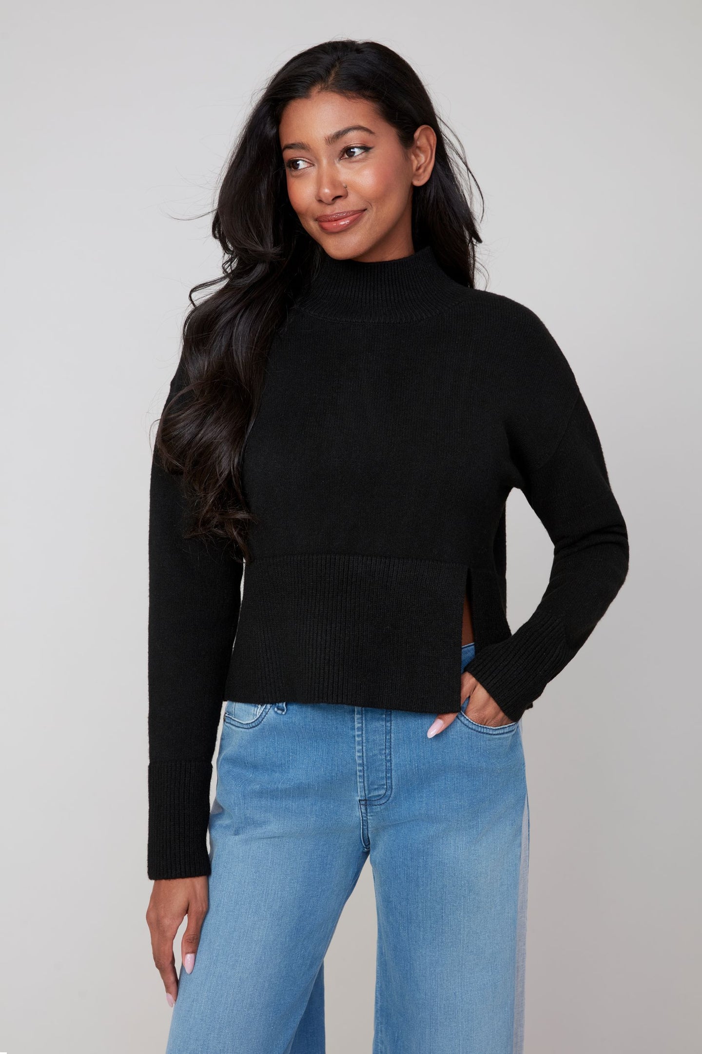 Notched Hem Sweater