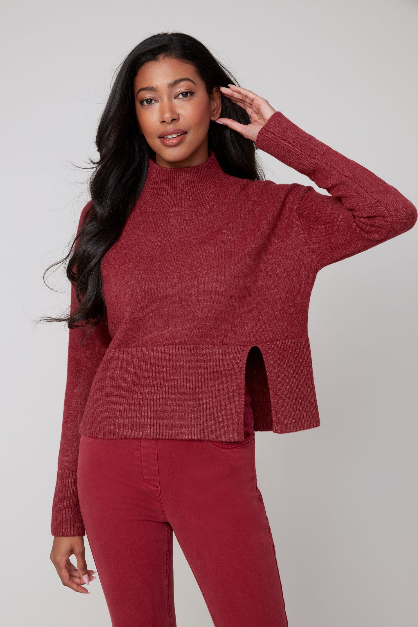 Notched Hem Sweater