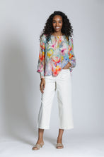 FLoral Top with Smocked Cuff