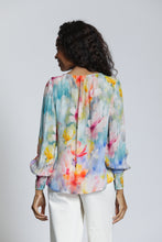 FLoral Top with Smocked Cuff