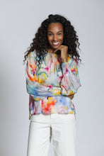 FLoral Top with Smocked Cuff