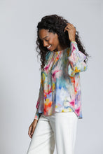 FLoral Top with Smocked Cuff