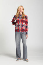 Red Puff Sleeve Blouse