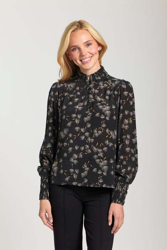 Ruched Puff Sleeve Blouse
