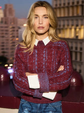 Two Tone Cable Knit Sweater