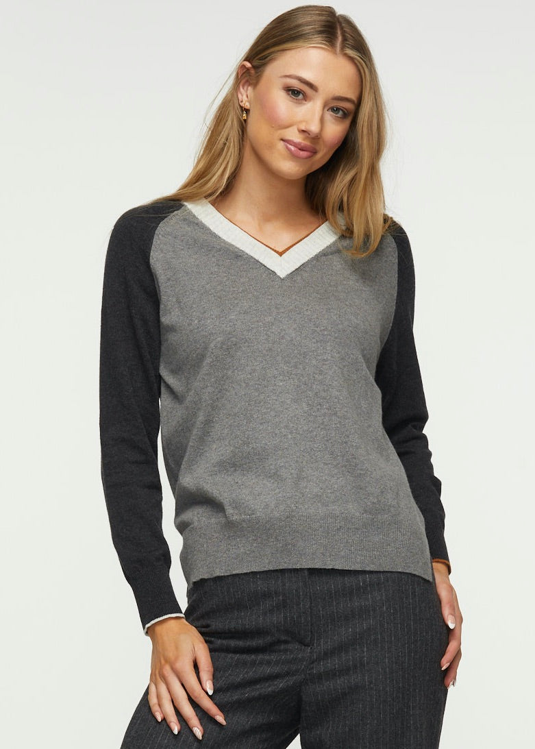 V-Neck Colour Block Sweater