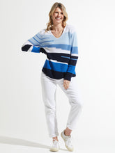 Colour Block Stripes Sweater