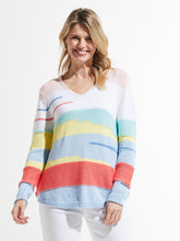 Colour Block Stripes Sweater