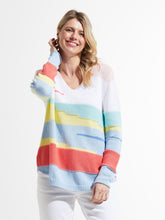 Colour Block Stripes Sweater