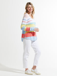 Colour Block Stripes Sweater