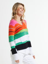 Colour Block Stripes Sweater