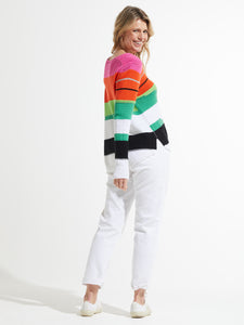 Colour Block Stripes Sweater