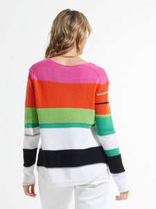 Colour Block Stripes Sweater