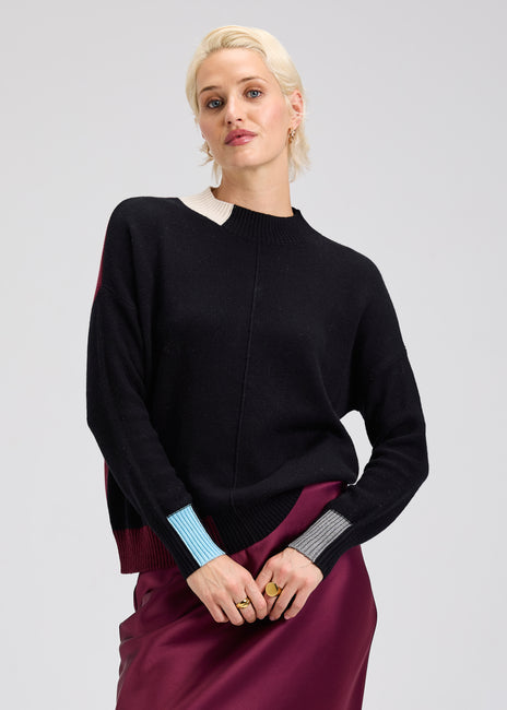 Colour Block Trim Sweater