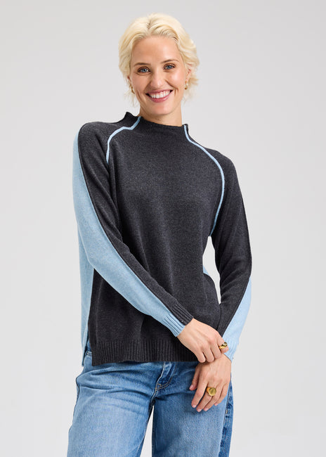 Reversible Funnel Block Sweater