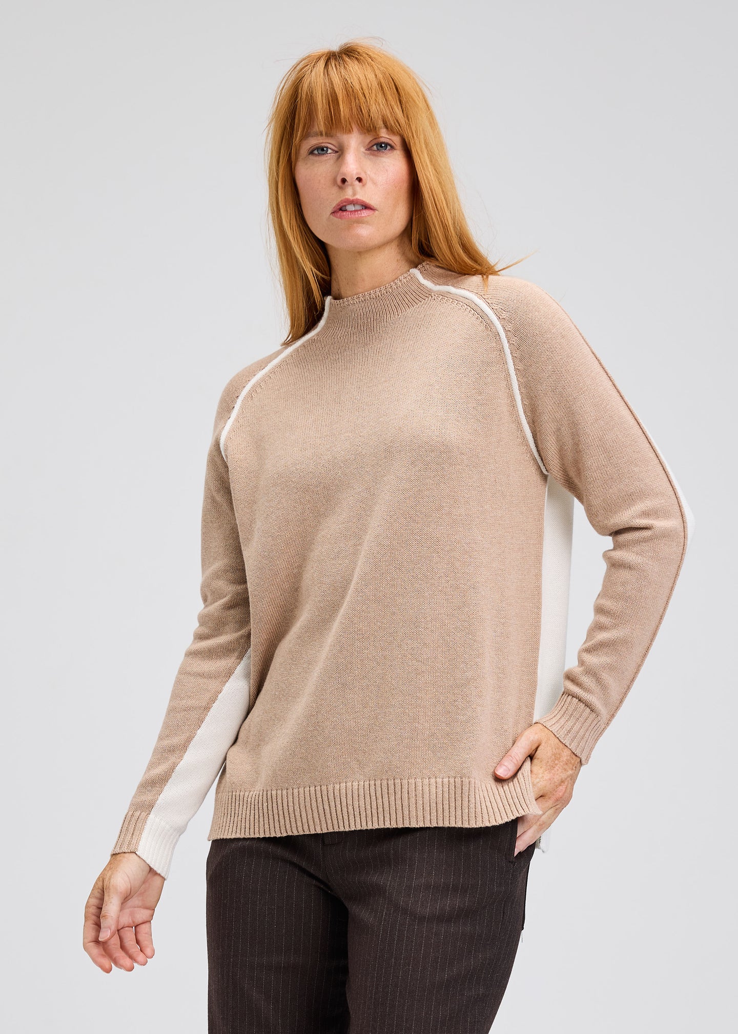 Reversible Funnel Block Sweater