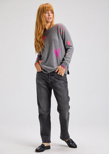 Intarsia Hearts Sweater