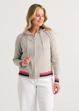 Stripe Trim Zip Hoodie