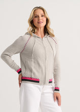Stripe Trim Zip Hoodie