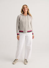 Stripe Trim Zip Hoodie