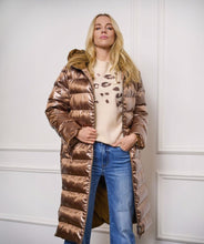 Hooded Quilt Metallic Coat