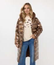 Hooded Quilt Metallic Coat