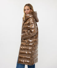Hooded Quilt Metallic Coat